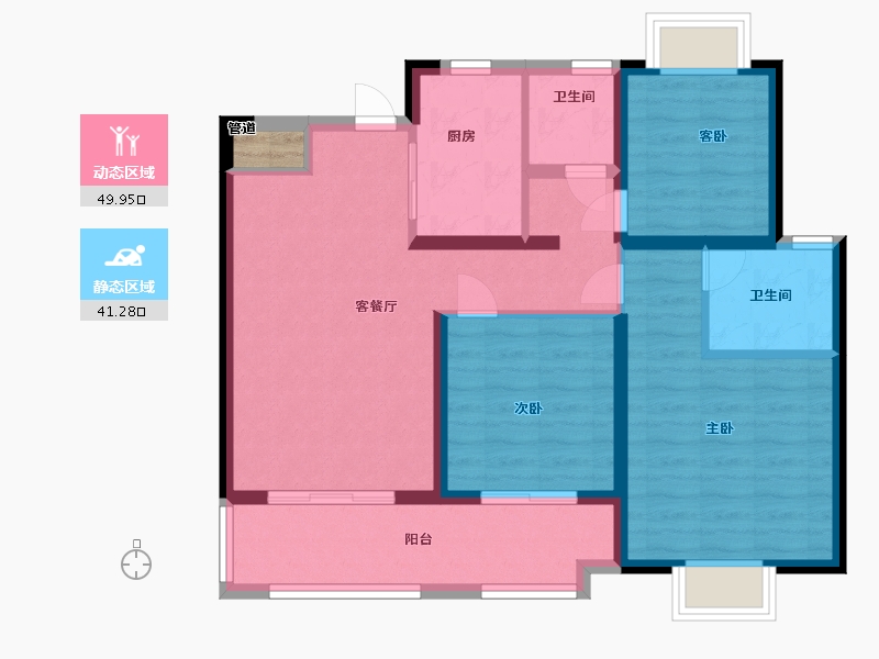 江苏省-无锡市-弘阳昕悦府-82.00-户型库-动静分区