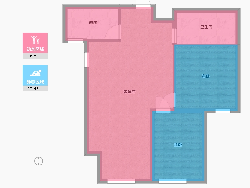 黑龙江省-哈尔滨市-新松･樾尚-61.47-户型库-动静分区