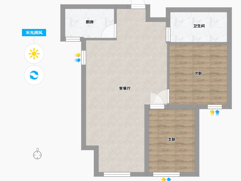 黑龙江省-哈尔滨市-新松･樾尚-61.47-户型库-采光通风