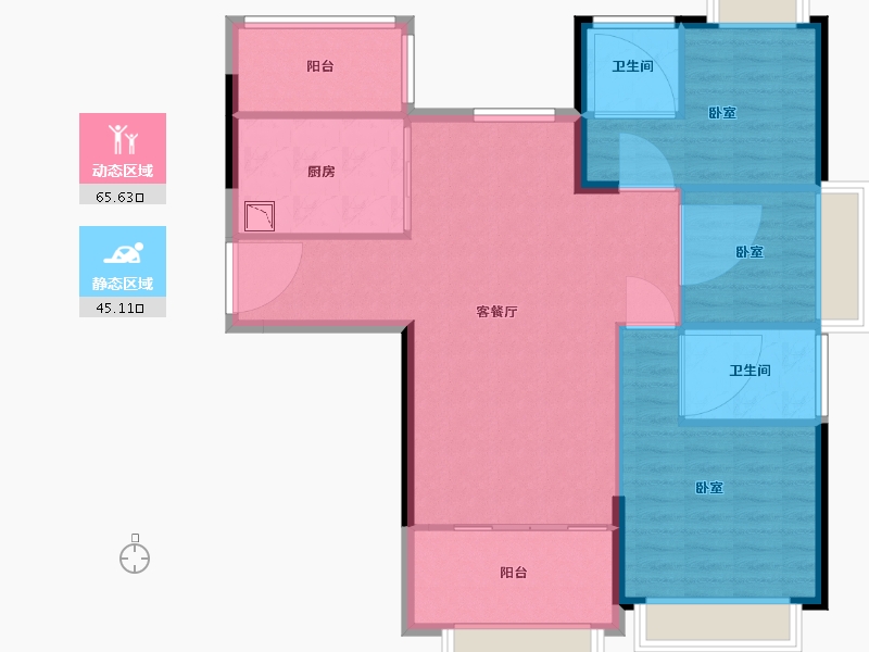 江苏省-南京市-恒大湖山半岛-101.00-户型库-动静分区