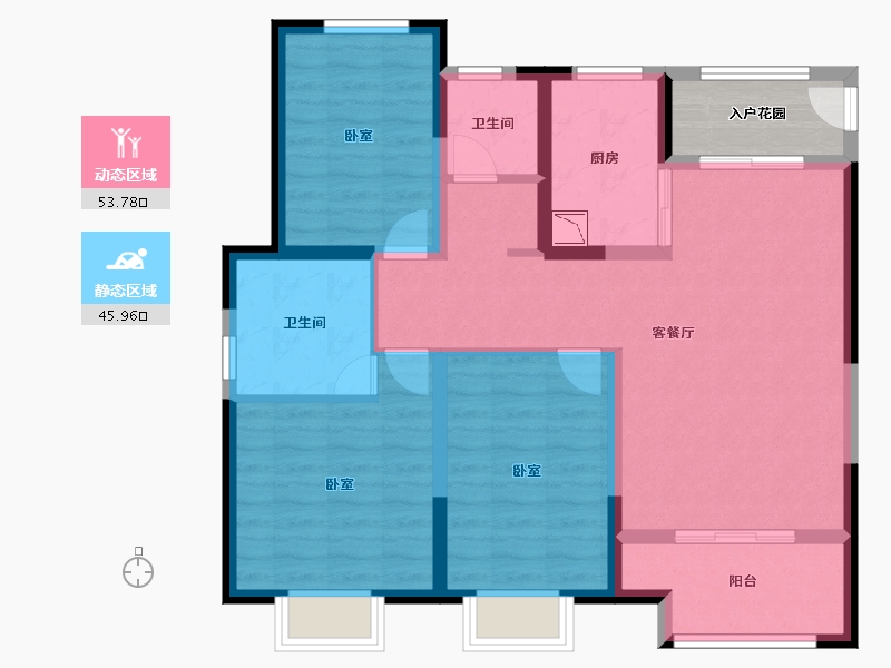 江苏省-无锡市-金科财富商业广场-93.00-户型库-动静分区