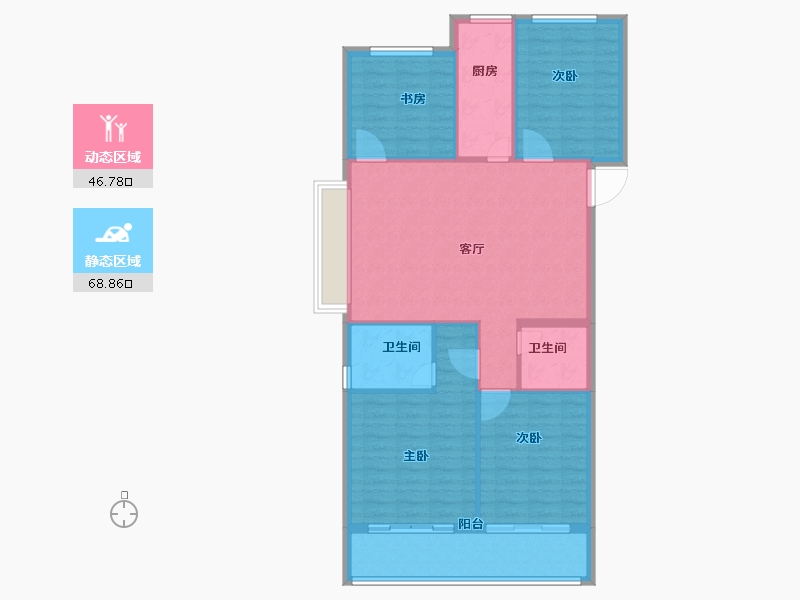 浙江省-台州市-京都珑悦府-106.00-户型库-动静分区