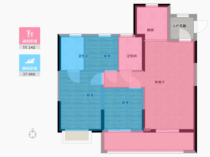 陕西省-西安市-合创君悦府-87.01-户型库-动静分区