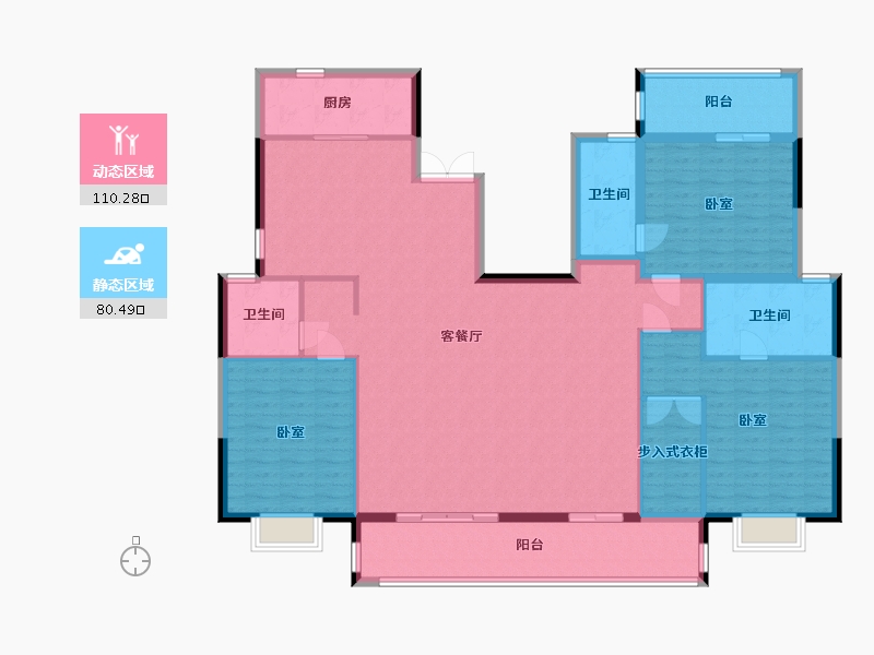 陕西省-西安市-沣水云间-175.19-户型库-动静分区