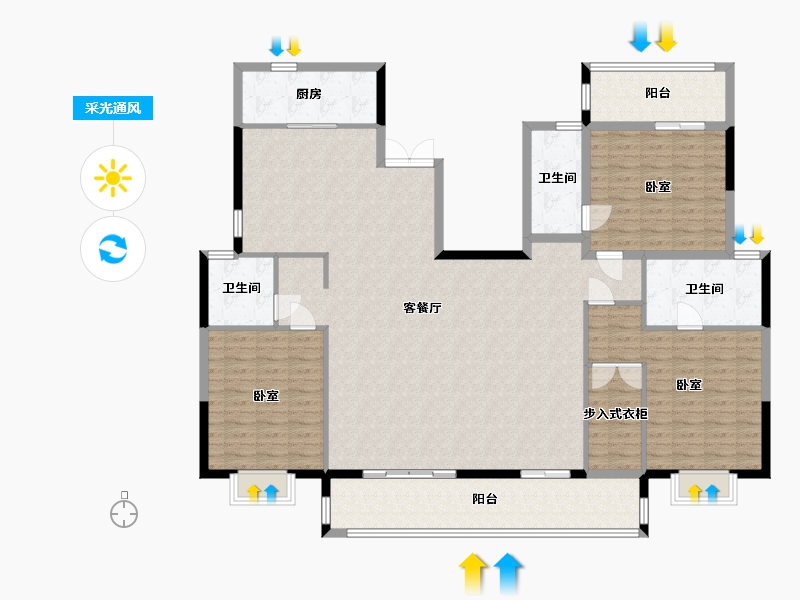 陕西省-西安市-沣水云间-175.19-户型库-采光通风