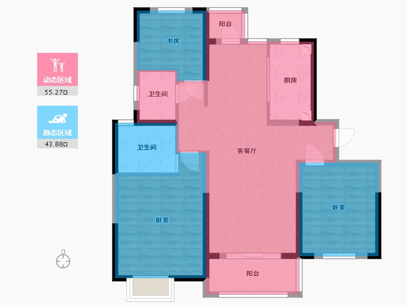 上海-undefined-光明·金山府-88.19-户型库-动静分区