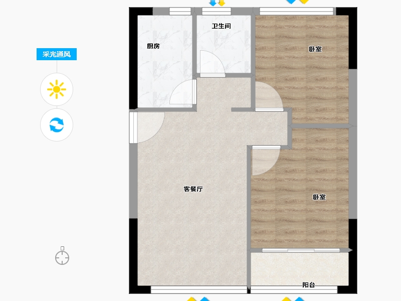 江苏省-南京市-保利和光晨樾-55.15-户型库-采光通风