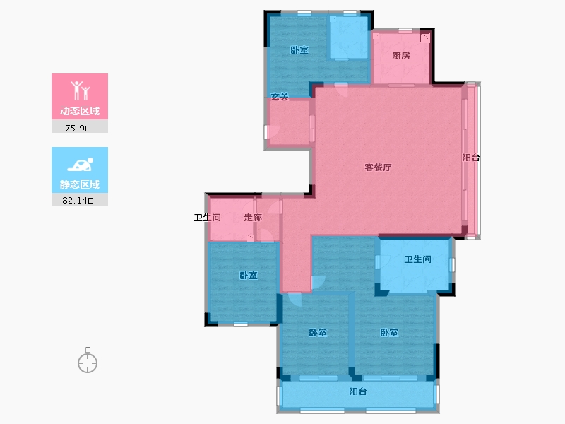 江苏省-南京市-高科紫微堂-142.00-户型库-动静分区