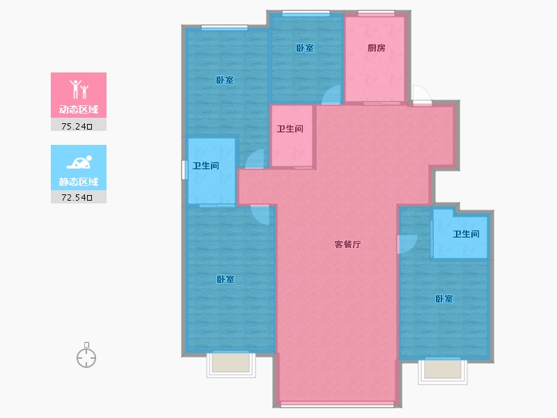 内蒙古自治区-包头市-凤麟壹号-137.00-户型库-动静分区