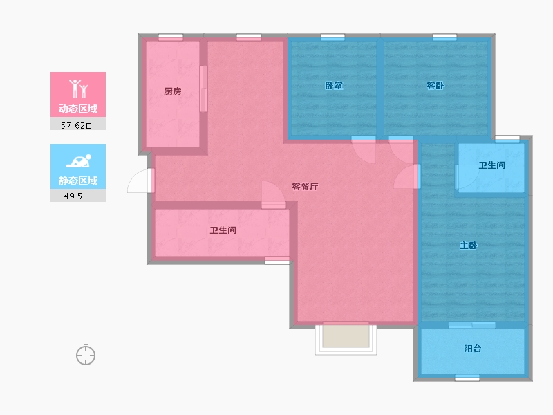 陕西省-渭南市-马渡新城-94.90-户型库-动静分区