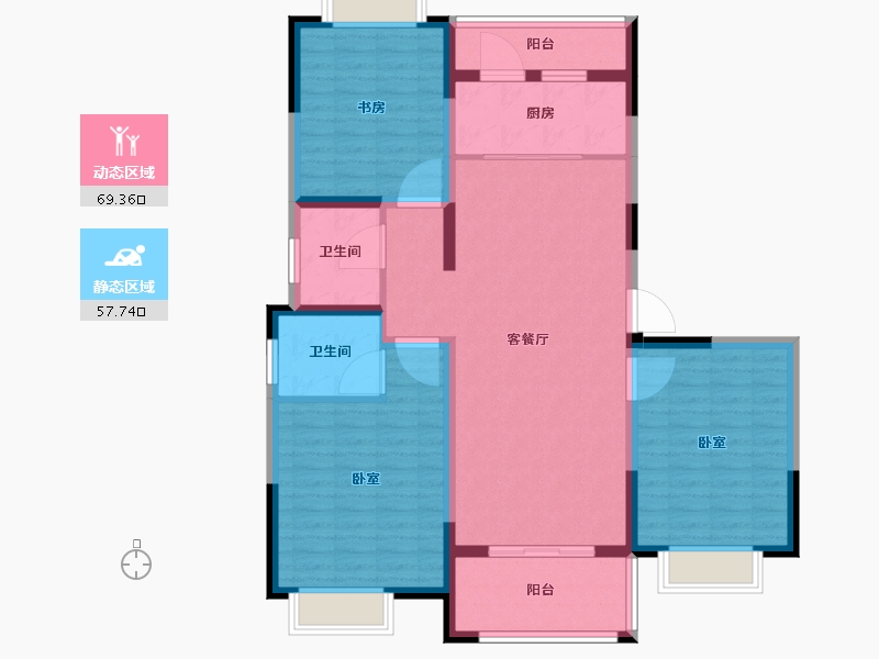 江苏省-无锡市-天奇馨城-114.65-户型库-动静分区