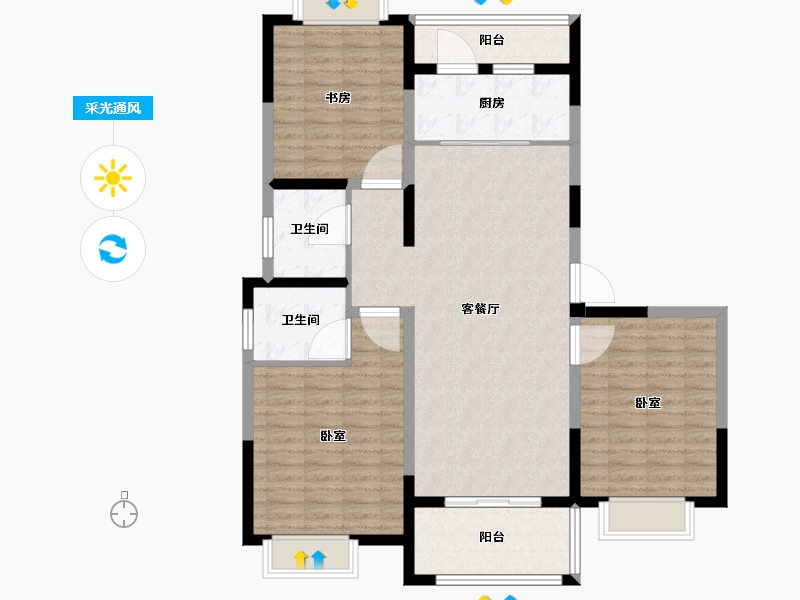 江苏省-无锡市-天奇馨城-114.65-户型库-采光通风