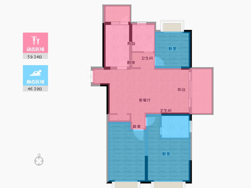 江苏省-徐州市-吾疆-94.56-户型库-动静分区