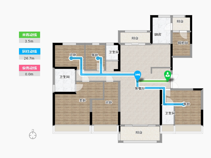 陕西省-渭南市-碧桂园翡翠华府-173.01-户型库-动静线