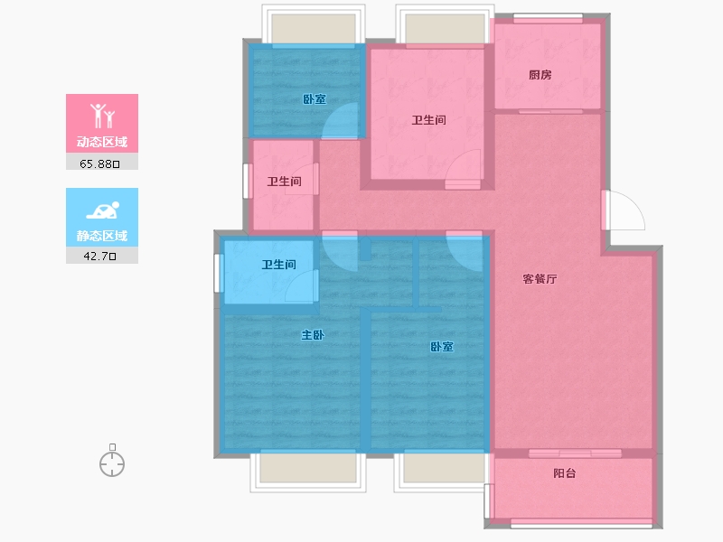 江苏省-南京市-亚泰山语湖-96.07-户型库-动静分区