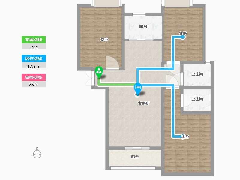 陕西省-渭南市-豪润·公园天下-114.53-户型库-动静线