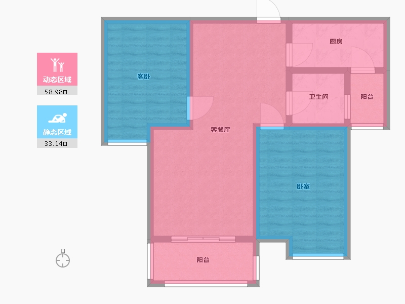 陕西省-渭南市-国贸·公园盛世-82.21-户型库-动静分区