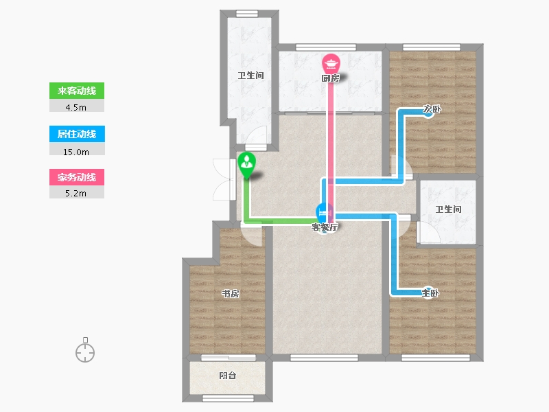 山东省-潍坊市-金庆纳帕溪谷-102.42-户型库-动静线