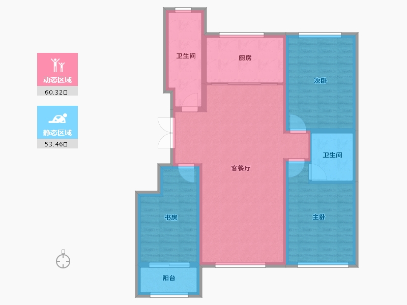 山东省-潍坊市-金庆纳帕溪谷-102.42-户型库-动静分区