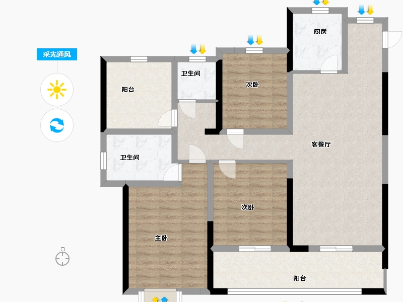 江苏省-常州市-港悦府-110.00-户型库-采光通风