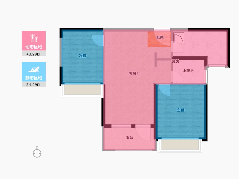 江苏省-南京市-颐居朗诗紫熙府-66.00-户型库-动静分区