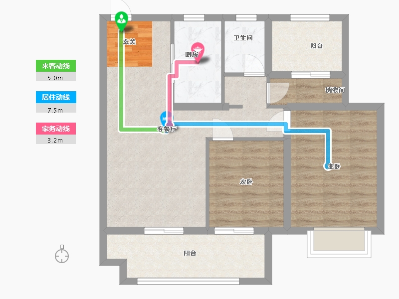 江苏省-苏州市-禧苑-72.00-户型库-动静线