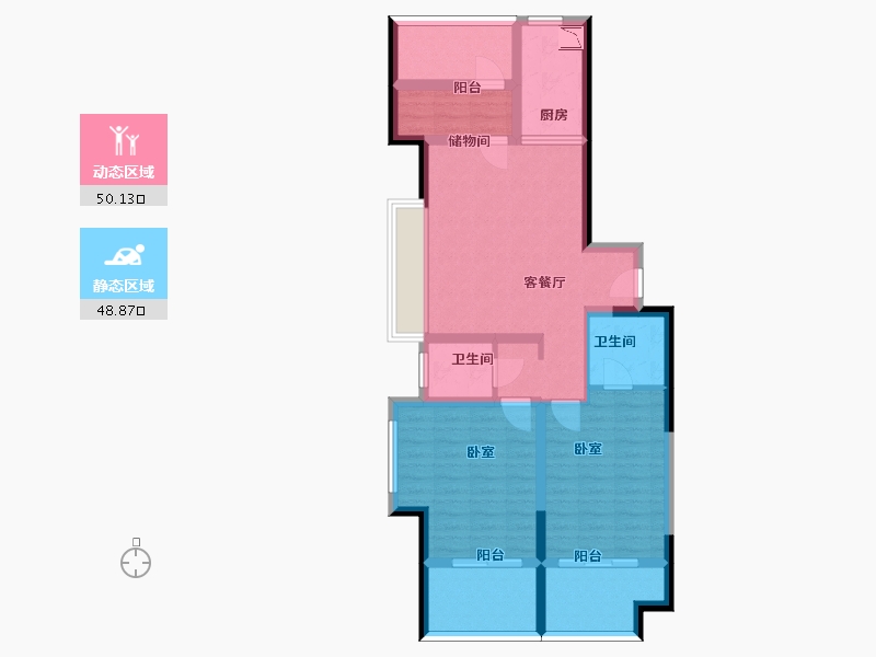 江苏省-苏州市-华润悦府东-87.02-户型库-动静分区