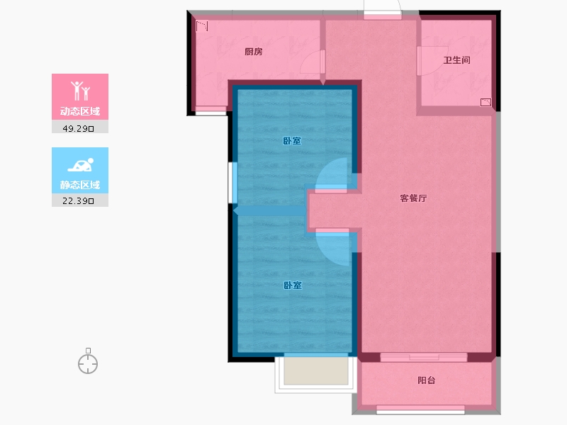 甘肃省-兰州市-普天格兰绿都-63.14-户型库-动静分区