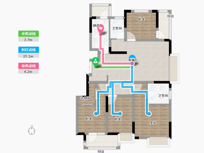 江苏省-南京市-君兰苑-100.71-户型库-动静线