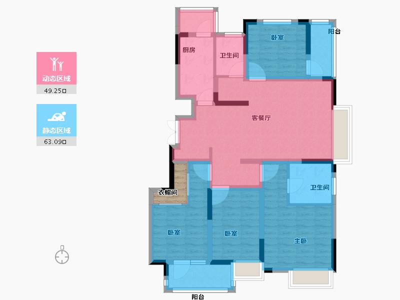 江苏省-南京市-君兰苑-100.71-户型库-动静分区