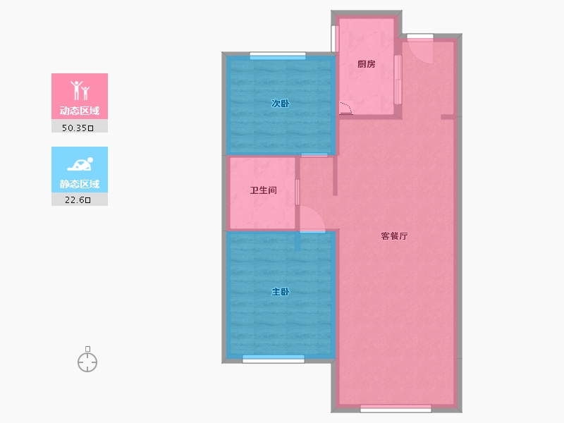 黑龙江省-哈尔滨市-华润置地·崑崙御-65.53-户型库-动静分区