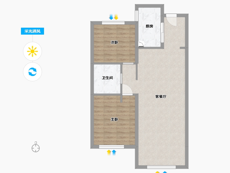 黑龙江省-哈尔滨市-华润置地·崑崙御-65.53-户型库-采光通风