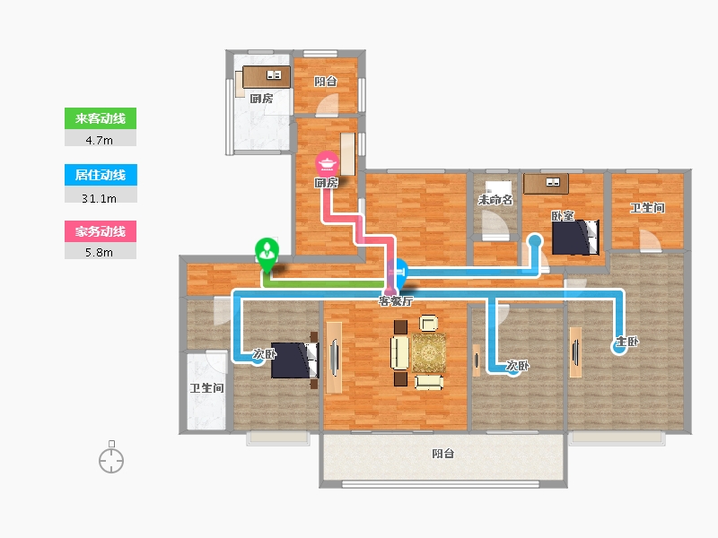 陕西省-宝鸡市-宝鸡碧桂园凤凰城-162.53-户型库-动静线