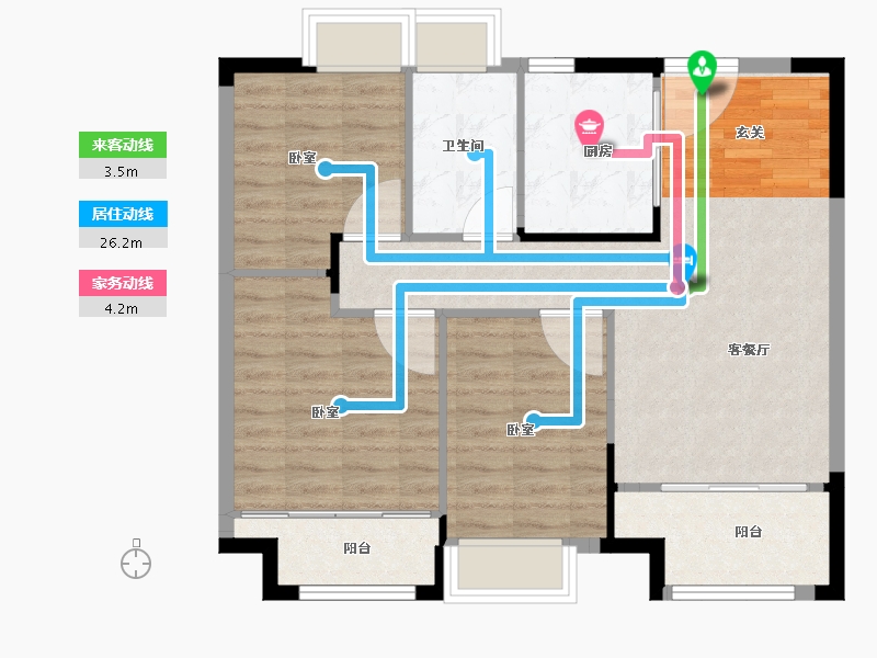 江苏省-徐州市-和平上东-80.00-户型库-动静线