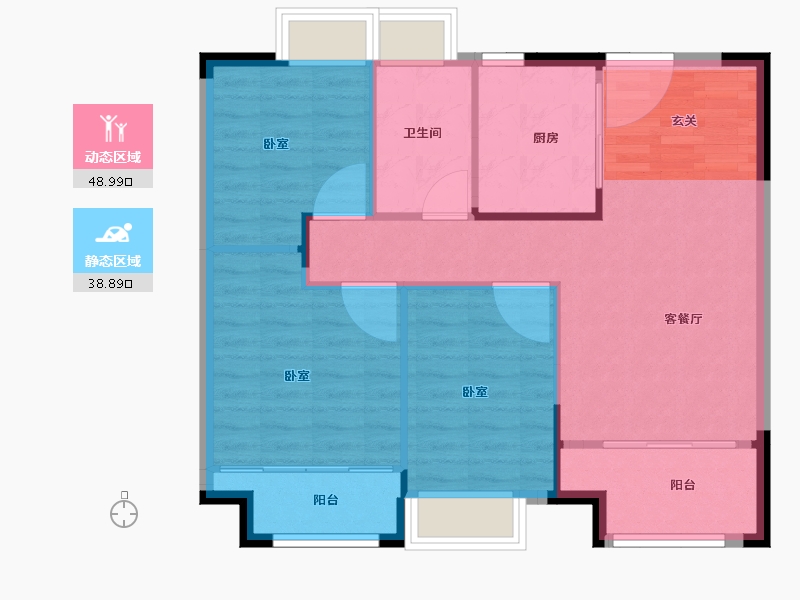 江苏省-徐州市-和平上东-80.00-户型库-动静分区