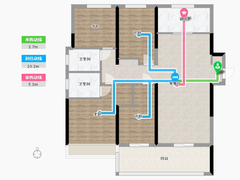 江苏省-苏州市-如苑-115.20-户型库-动静线