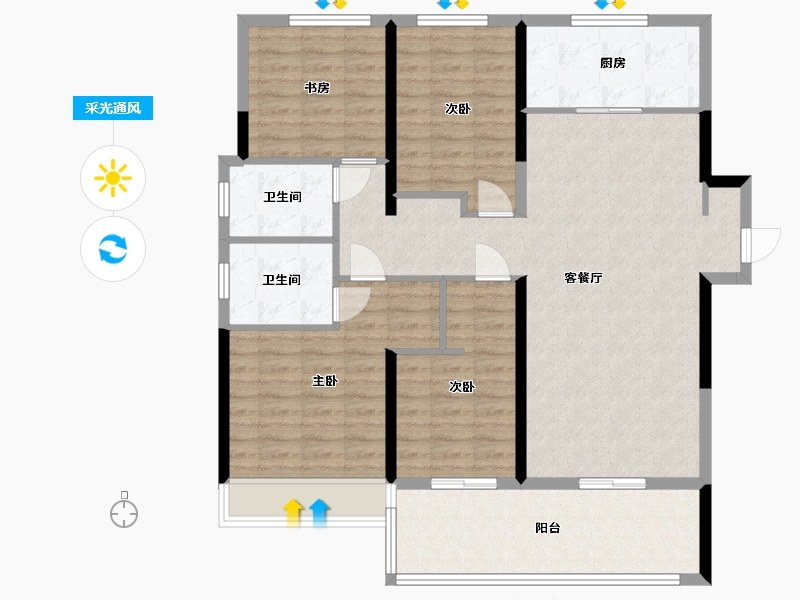 江苏省-苏州市-如苑-115.20-户型库-采光通风