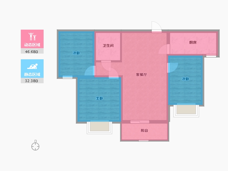 河北省-邯郸市-顺田君邑-70.20-户型库-动静分区