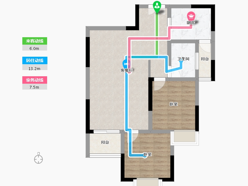 贵州省-安顺市-天缘大厦-71.30-户型库-动静线