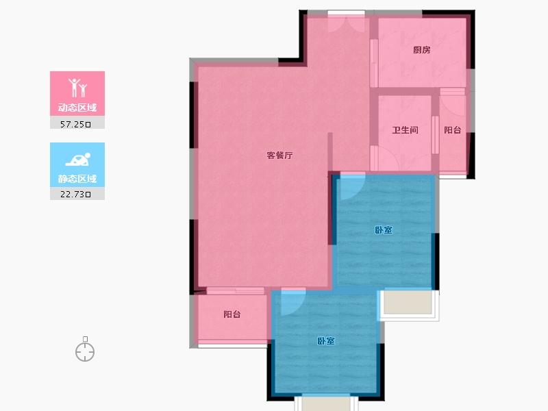 贵州省-安顺市-天缘大厦-71.30-户型库-动静分区