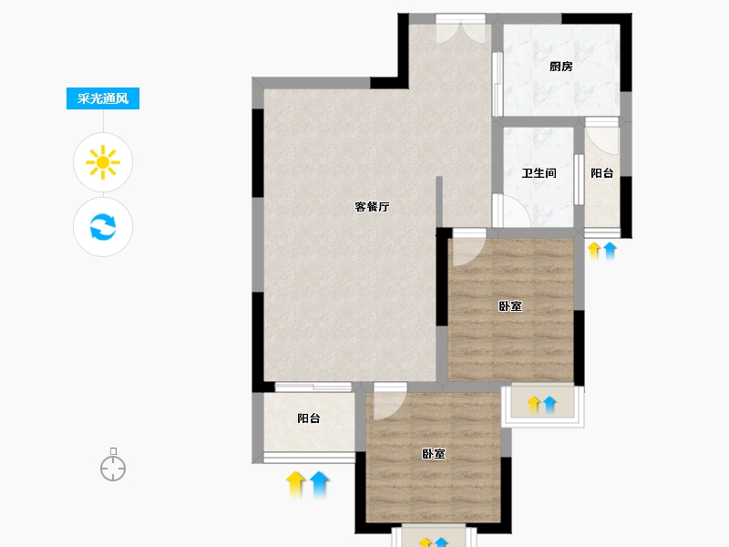 贵州省-安顺市-天缘大厦-71.30-户型库-采光通风