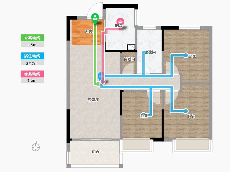 江苏省-徐州市-美的云熙府-85.00-户型库-动静线