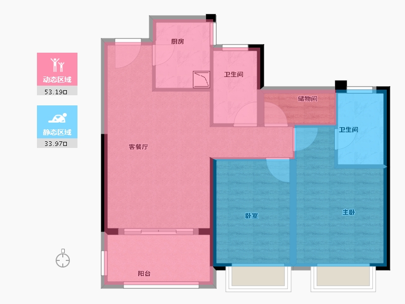 江苏省-南京市-融侨观澜-77.78-户型库-动静分区