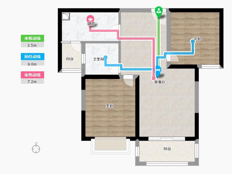 江苏省-徐州市-龙城国际理想城-66.00-户型库-动静线