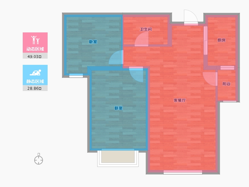 甘肃省-兰州市-天庆国际新城-70.00-户型库-动静分区