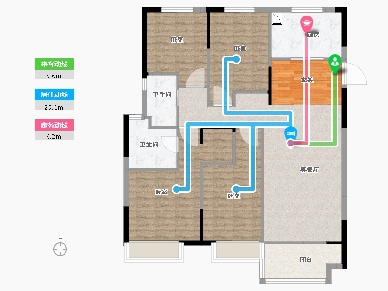 江苏省-徐州市-美的云熙府-118.00-户型库-动静线