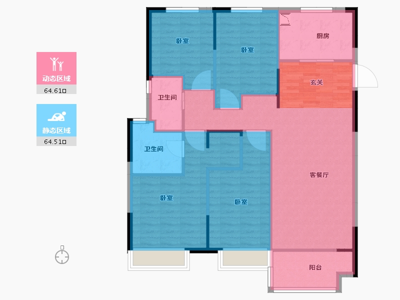 江苏省-徐州市-美的云熙府-118.00-户型库-动静分区