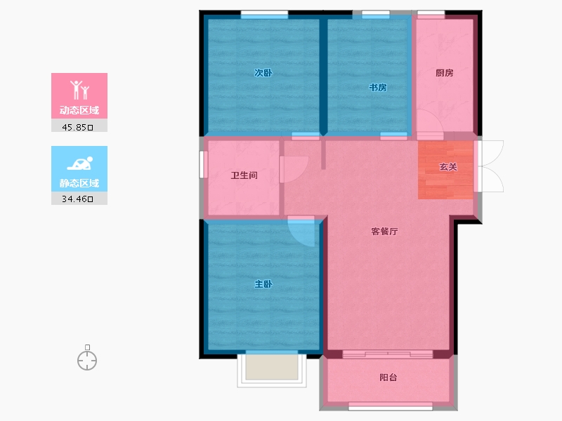 甘肃省-兰州市-兰高金都城-71.30-户型库-动静分区