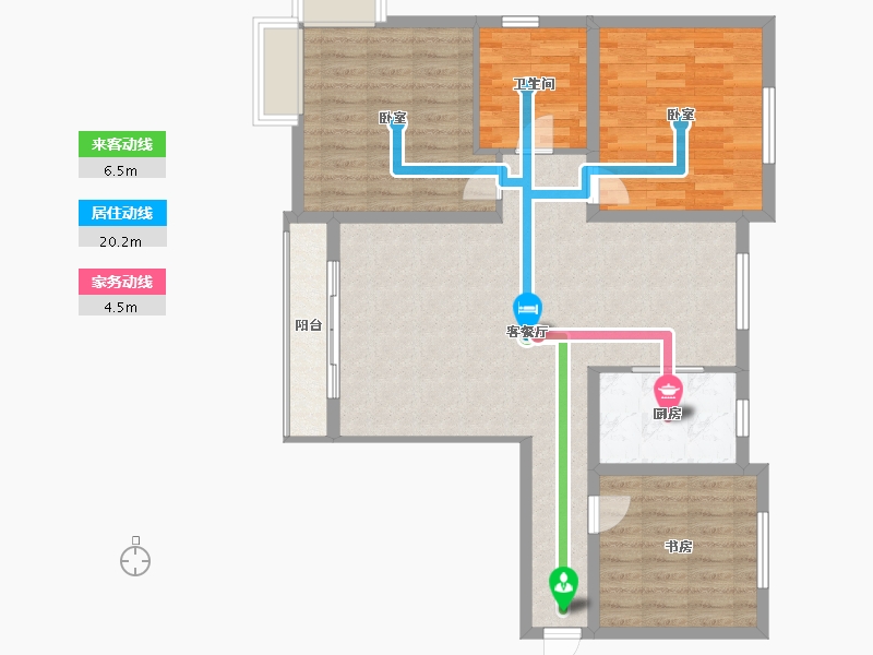 甘肃省-兰州市-天庆国际新城-95.97-户型库-动静线