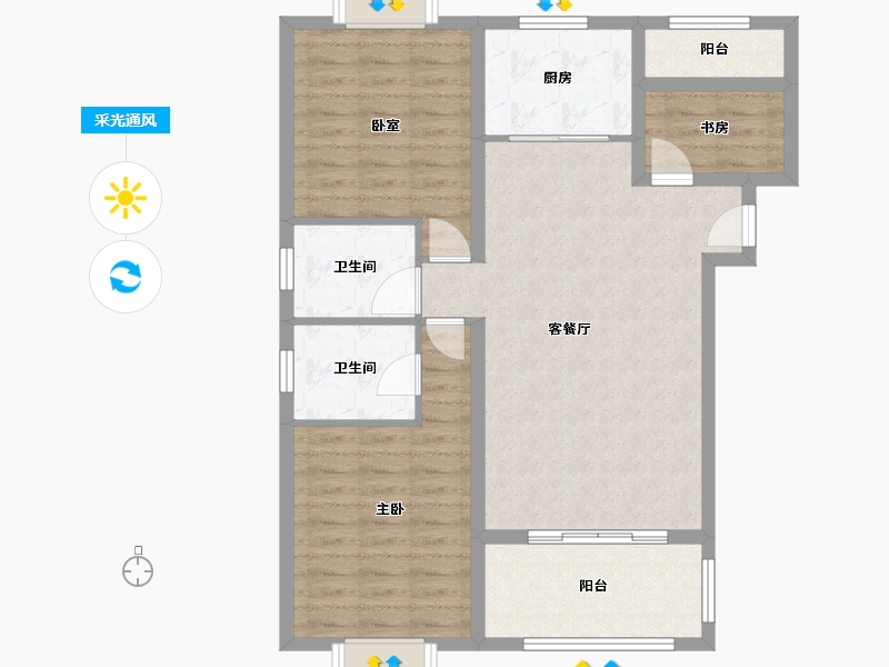 江西省-抚州市-荣安才子府-88.12-户型库-采光通风